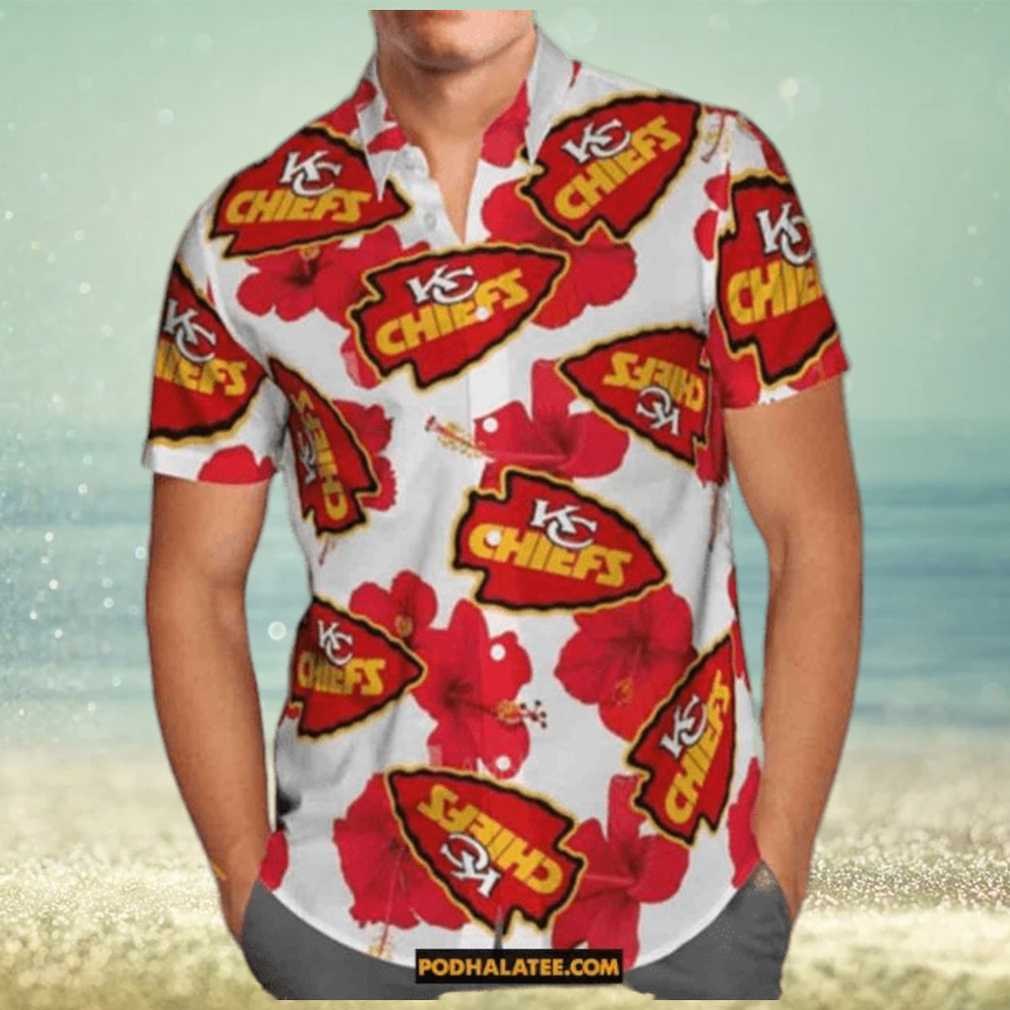 Kansas City Chiefs Hawaiian Shirt Beach Gift For Dad Aloha Shirt - Limotees