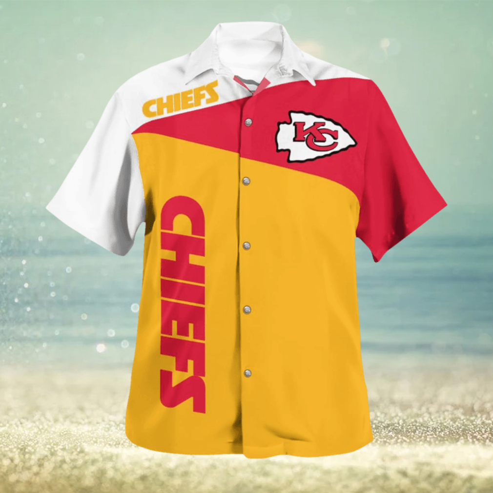 Kansas City Chiefs Hibiscus 3D Hawaiian Shirt Best For Fans Beach Gift For Men And Women - Limotees