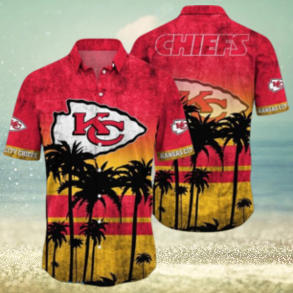 Kansas City Chiefs Logo Coconut Tropical Hawaiian Shirt Beach Gift For Fans - Limotees