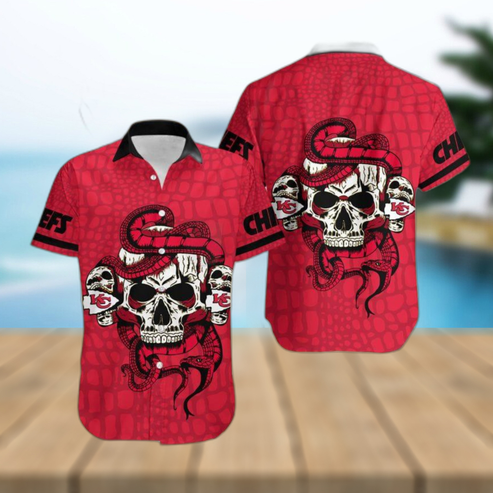 Kansas City Chiefs Snake And Skull Octopus Hawaiian Shirt Gift Halloween - Limotees