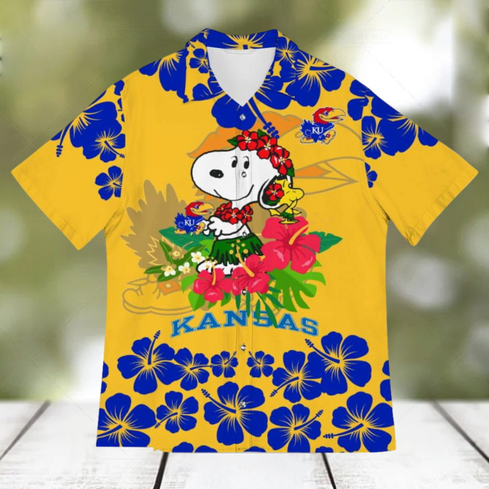 Kansas Jayhawks Champions Sports Hibiscus Patterns Hawaiian Shirt - Limotees