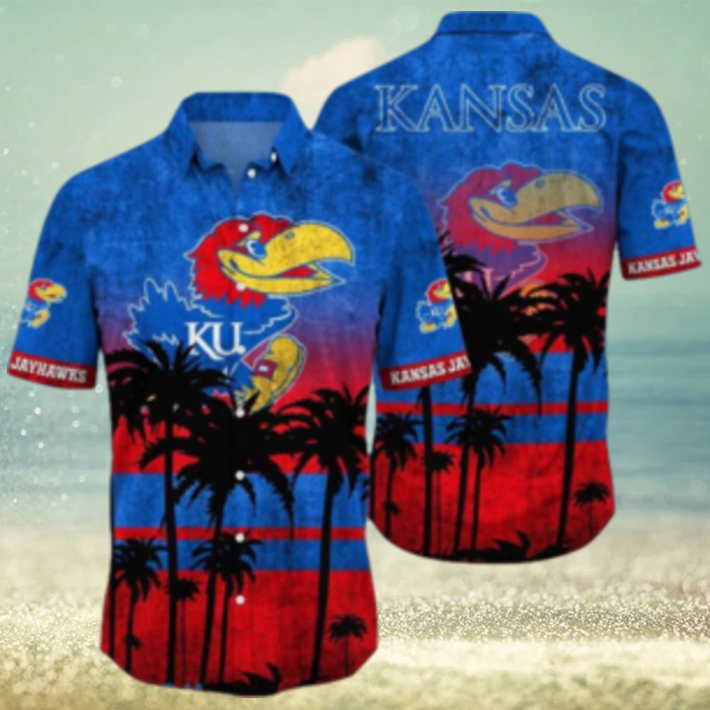 Kansas Jayhawks Logo Coconut Tropical Hawaiian Shirt Beach Gift For Fans - Limotees