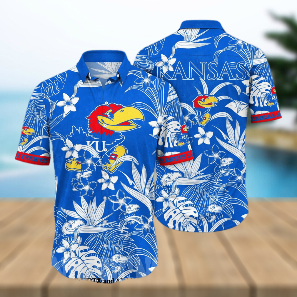 Kansas Jayhawks NCAA Floral All Over Print Unisex Hawaiian Shirt - Limotees