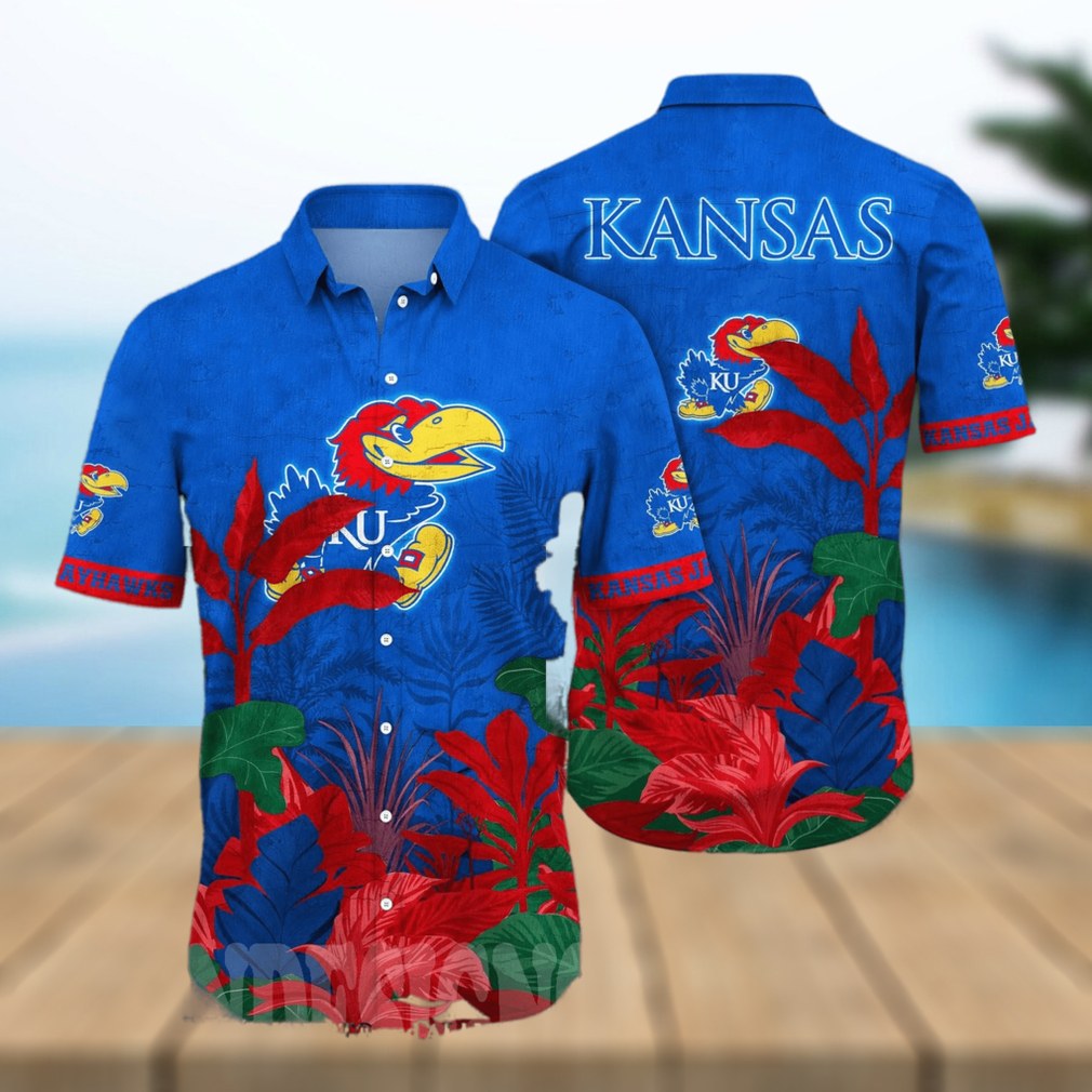 Kansas Jayhawks NCAA Flower Classic All Over Printed Hawaiian Shirt - Limotees