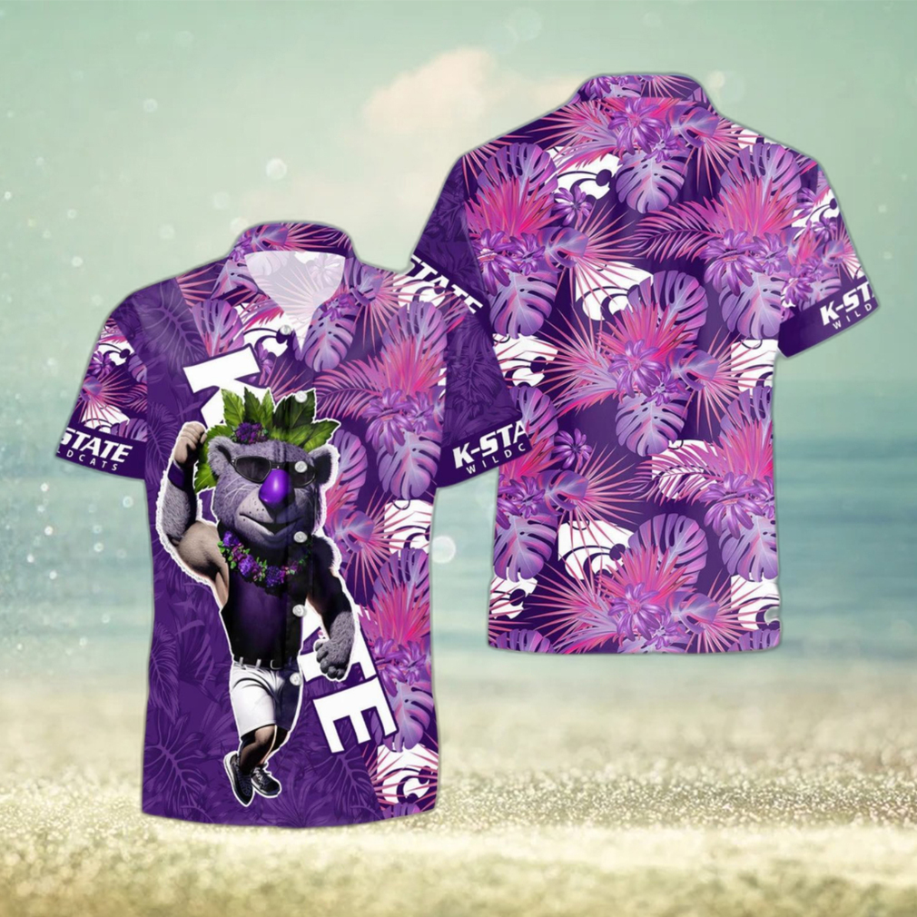 Kansas State Wildcats Mascot Beach Summer 3D Hawaiian Shirt Summer Sport Gift - Limotees