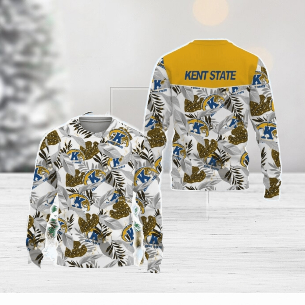 Kent State Golden Flashes Champions Sports Hawaiian Tropical Patterns Shirt Ugly Christmas 3D Sweater - Limotees