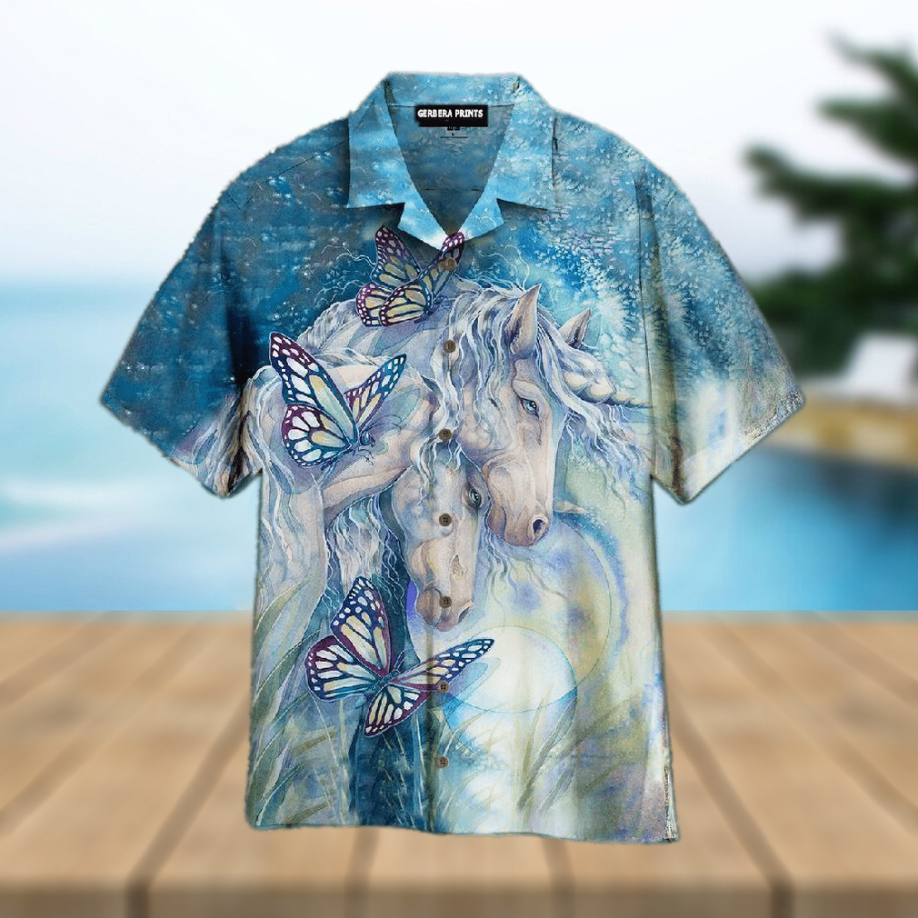 Kentucky Derby style White And Blue Hawaiian Shirts - Limotees