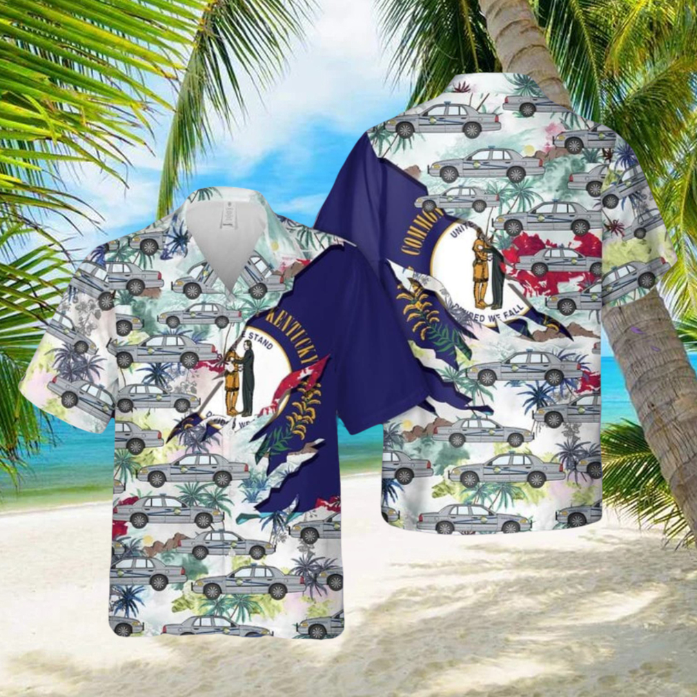 Kentucky State Police Summer Beach Gift 3D Hawaiian Shirt - Limotees