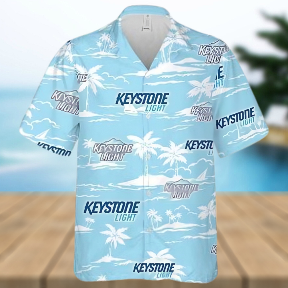 Keystone Light Beer Island Palm Leaves Hawaiian Shirt - Limotees