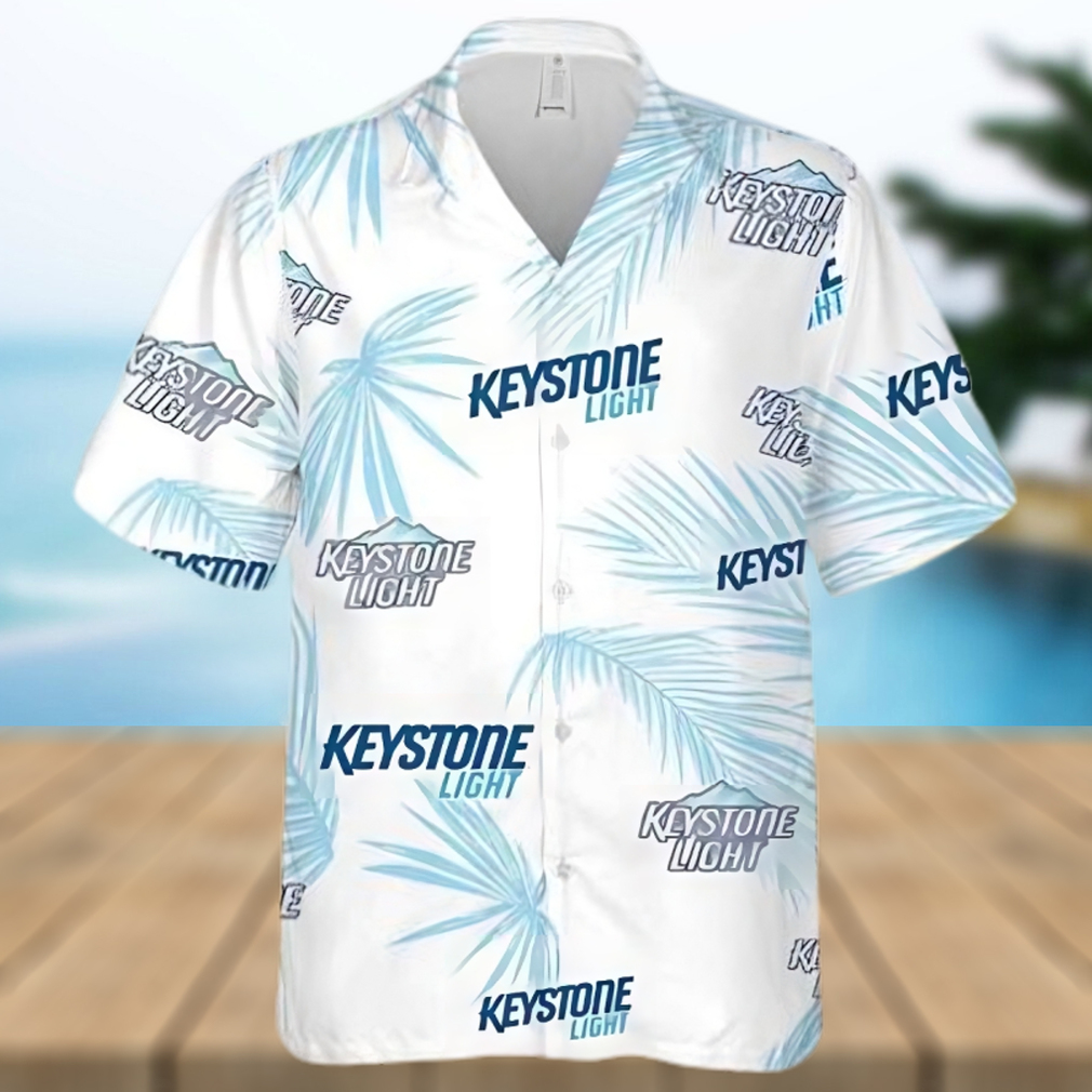 Keystone Light Beer Palm Leaves Pattern Hawaiian Shirt - Limotees