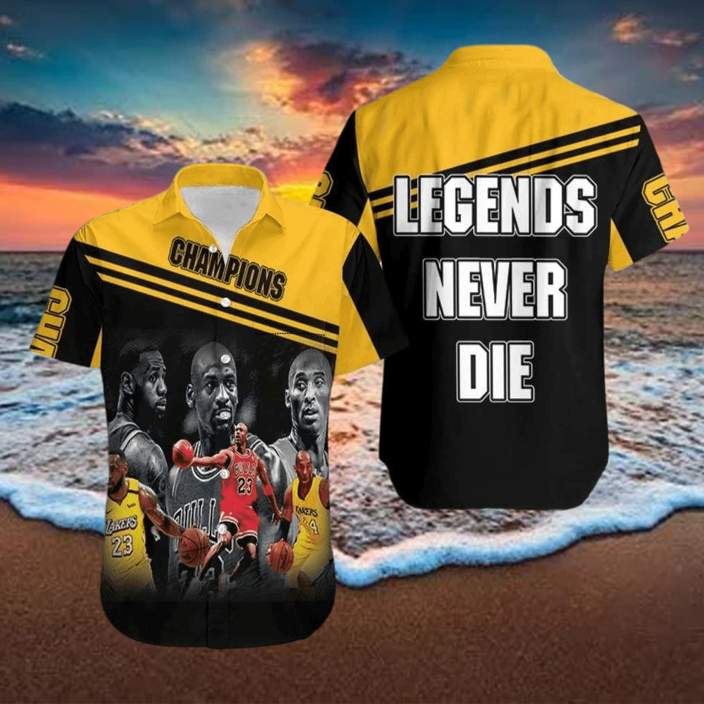 Kobe Bryant Michael Jordan Lebron James Legends Never Die Men’s Hawaiian Shirt - Limotees