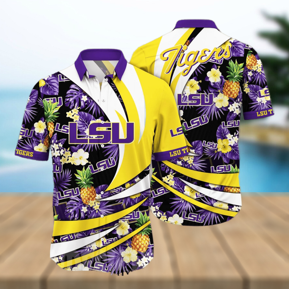 LSU TIGERS NCAA Floral 3D All Over Printed Hawaiian Shirt - Limotees