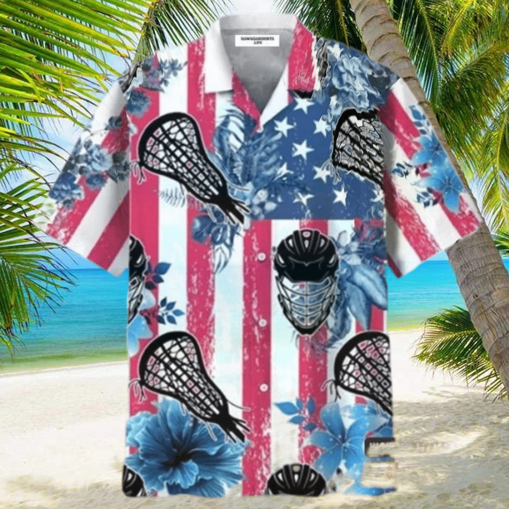 Lacrosse American Flag Hawaiian Shirt - Limotees