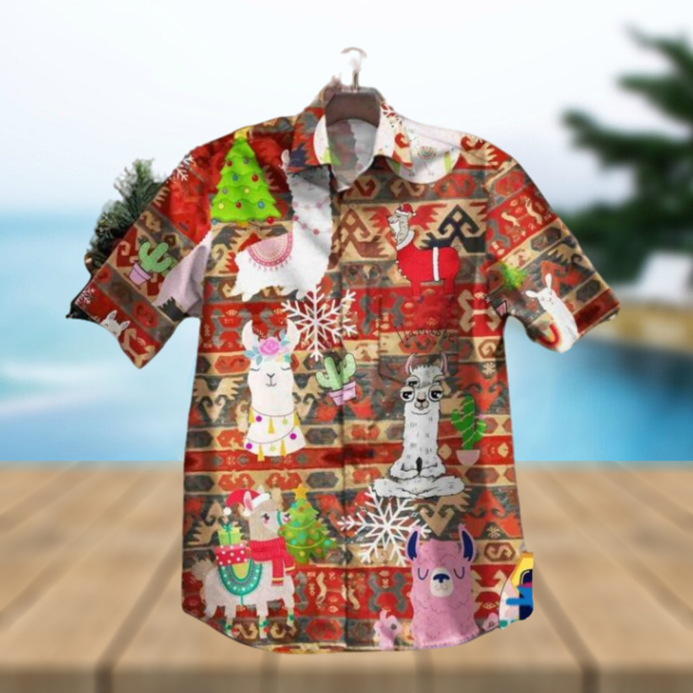 Lama Christmas Festive Aloha shirt, Santa Claus Hawaiian Shirt - Limotees