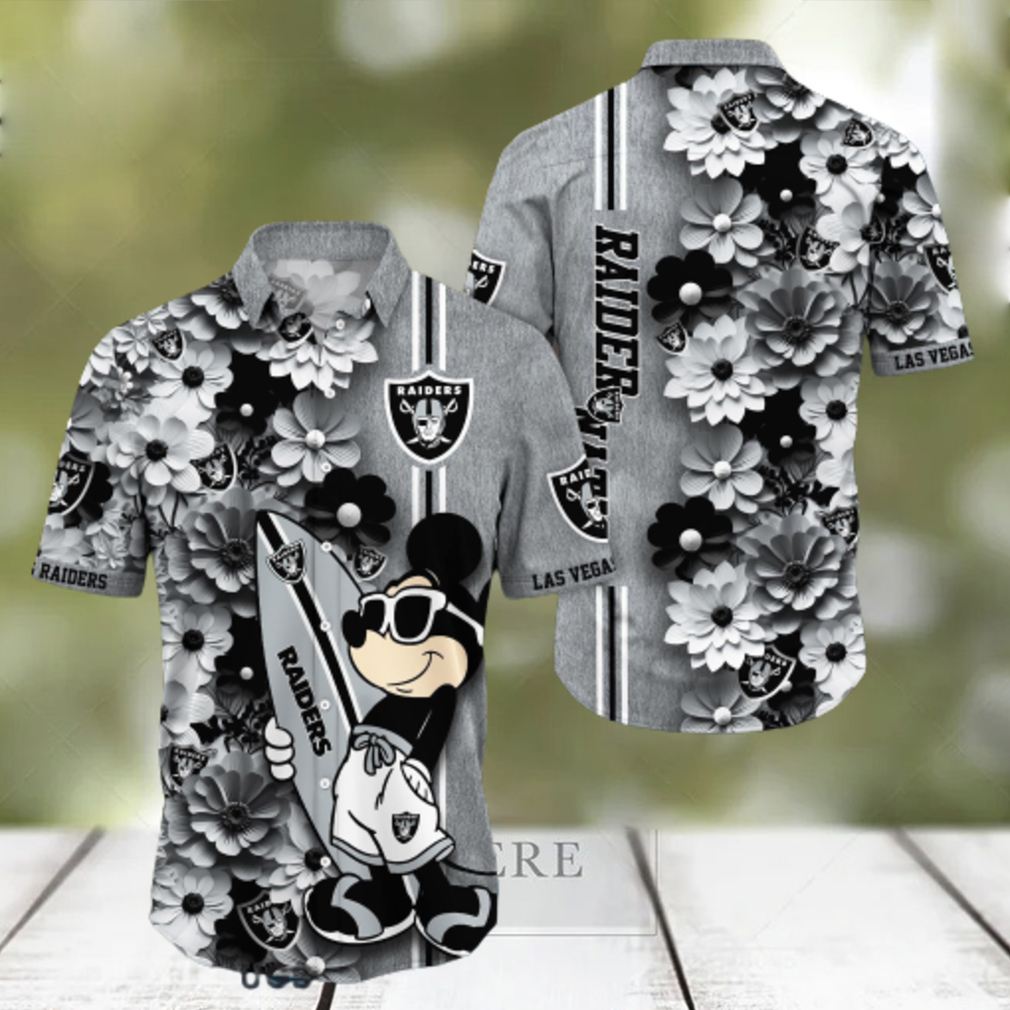 Las Vegas Raiders Aloha Mick Pattern Hawaiian Shirt For Fans - Limotees