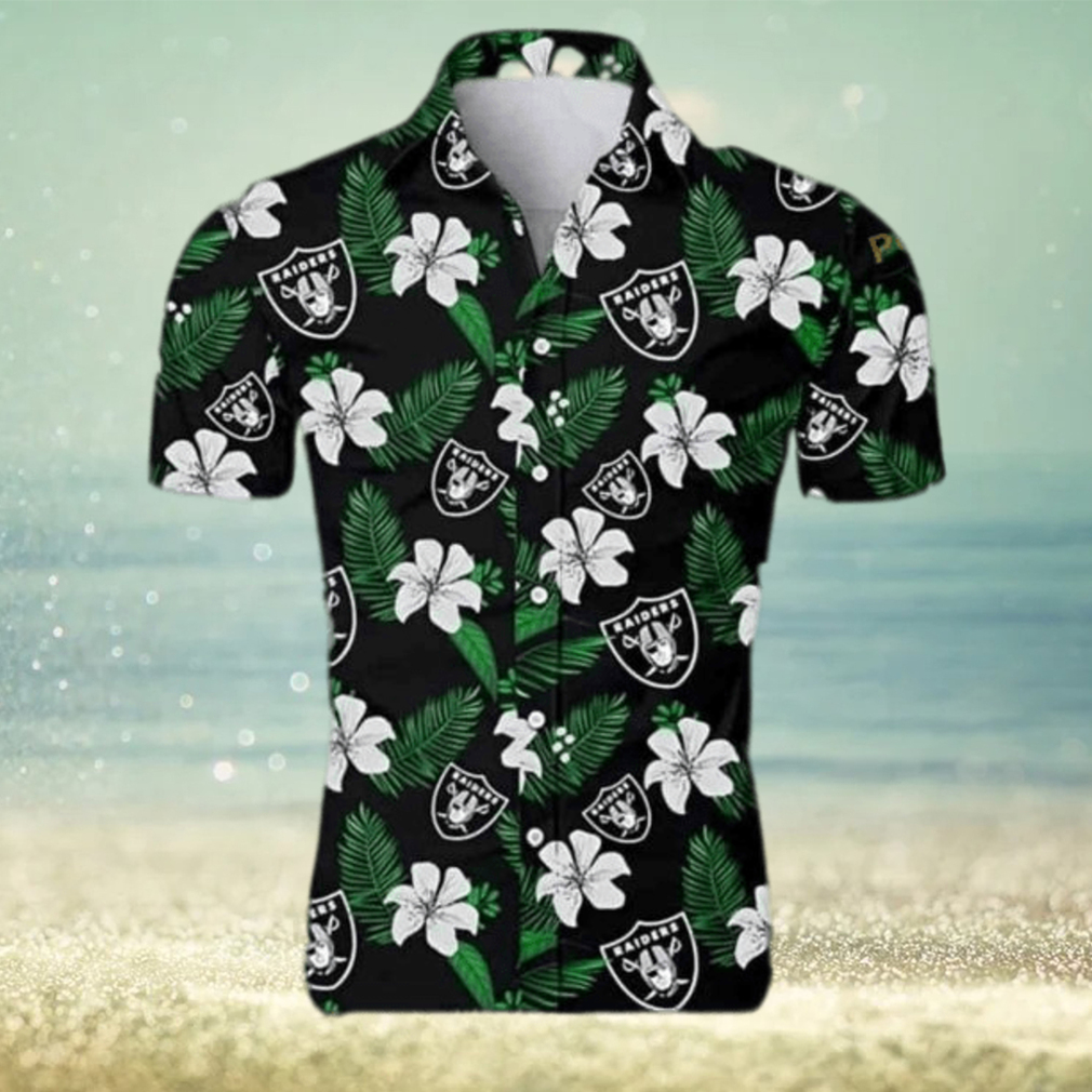 Las Vegas Raiders NFL Hawaiian Shirt Hibiscus Flower Pattern Beach Lovers Gift - Limotees