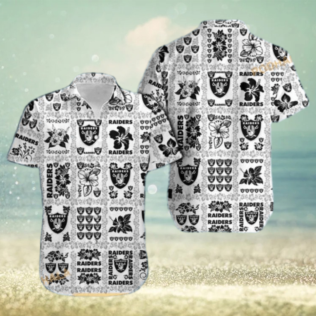 Las Vegas Raiders NFL Hawaiian Shirt Hibiscus Pattern Beach Gift For Him - Limotees