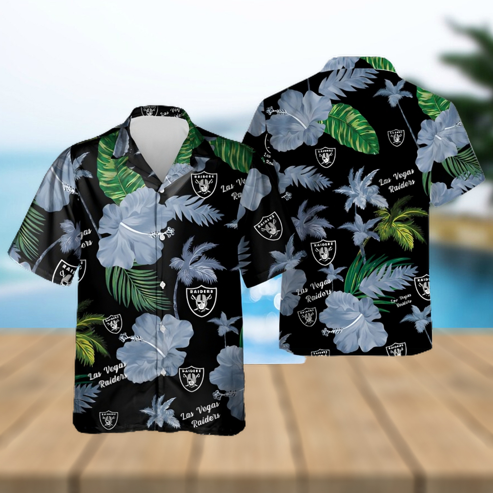 Las Vegas Raiders Nfl Color Hibiscus Button Up Hawaiian Shirt - Limotees