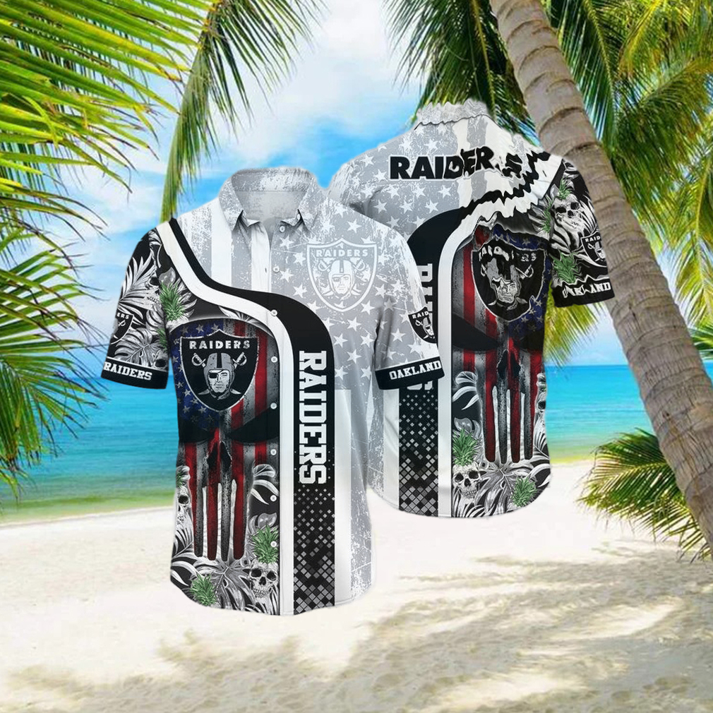 Las Vegas Raiders Skull Halloween NFL Celebrate Football Season With Aloha Spirit Hawaiian Shirt - Limotees