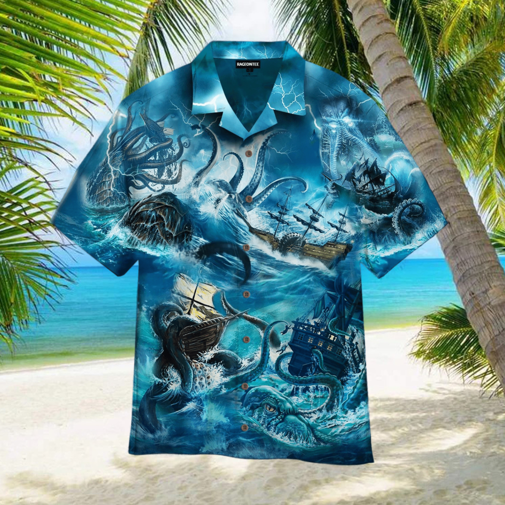 Legend Octopus Attacking The Ship Hawaiian Shirt - Limotees