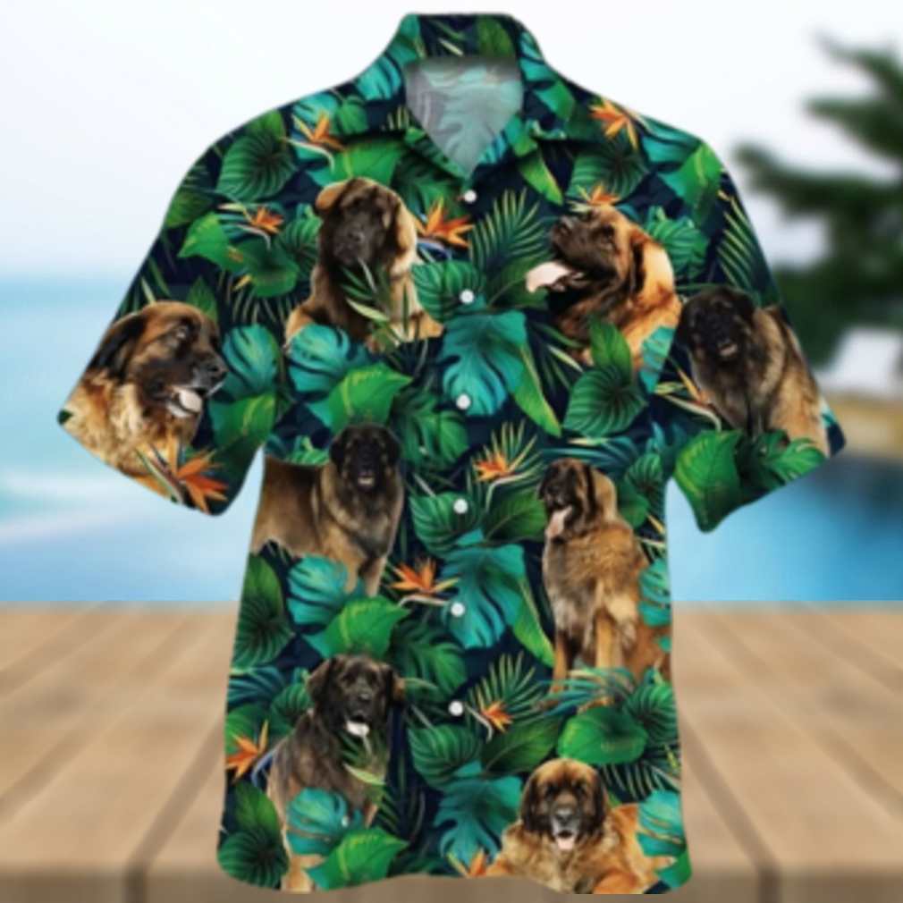 Leonberger Dog Lovers Tropical Leaves Hawaiian Shirt - Limotees