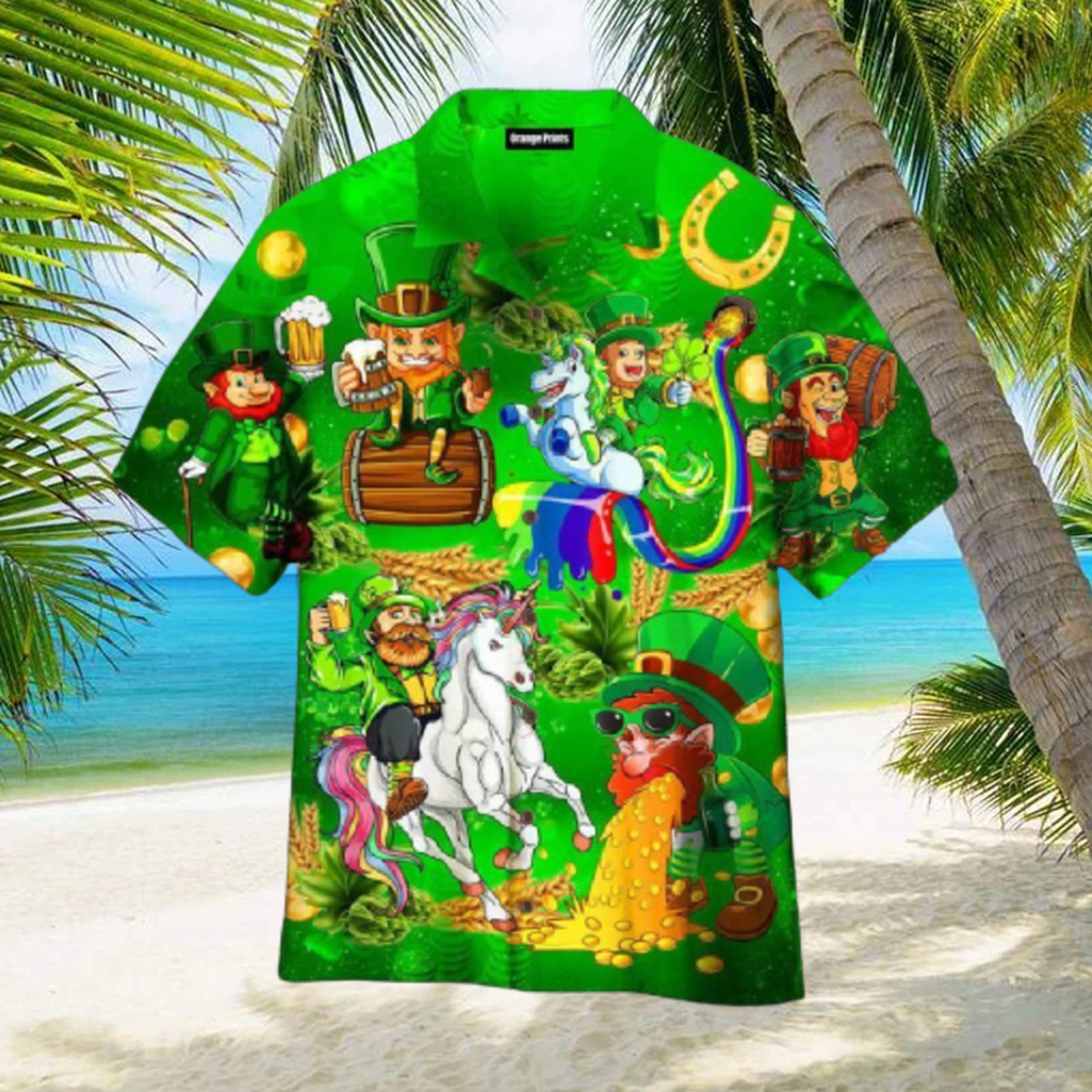 Leprechaun Unicorn Beer Hawaiian Shirt - Limotees