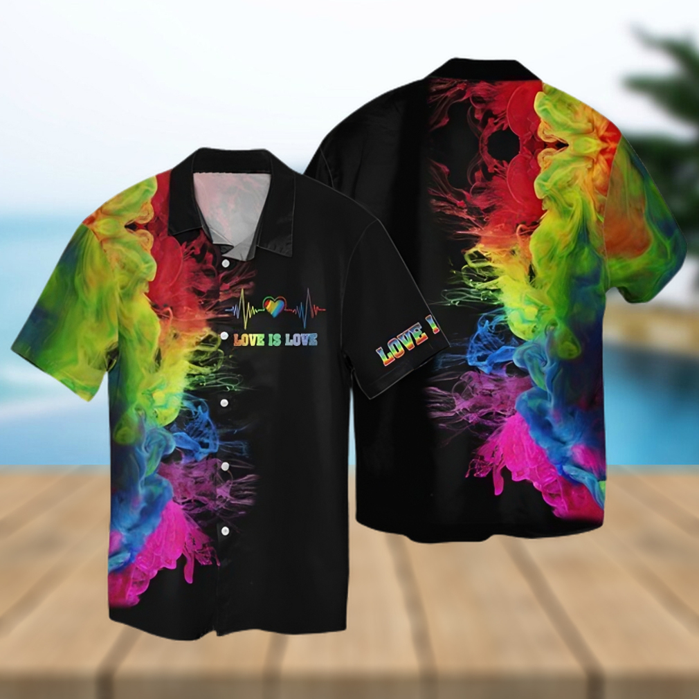 Lgbt Love Is Love Colorful Hawaiian Shirt - Limotees