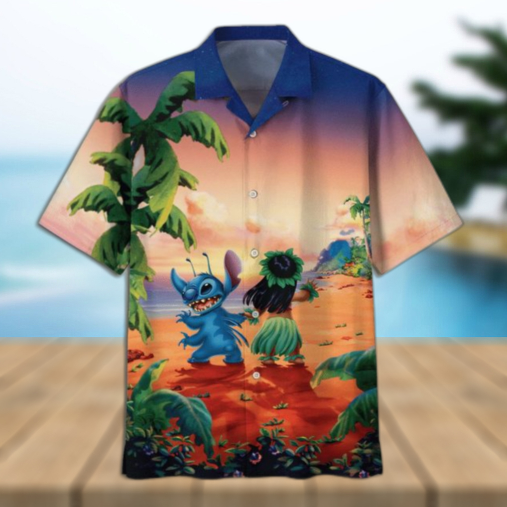 Lilo And Stitch Dancing On The Beach Hawaiian Shirt - Limotees