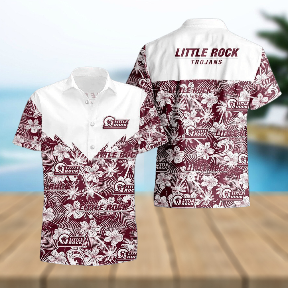 Little Rock Trojans 3D Hawaiian Shirt Tropical Seamless NCAA Summer Beach For Fans Gift - Limotees