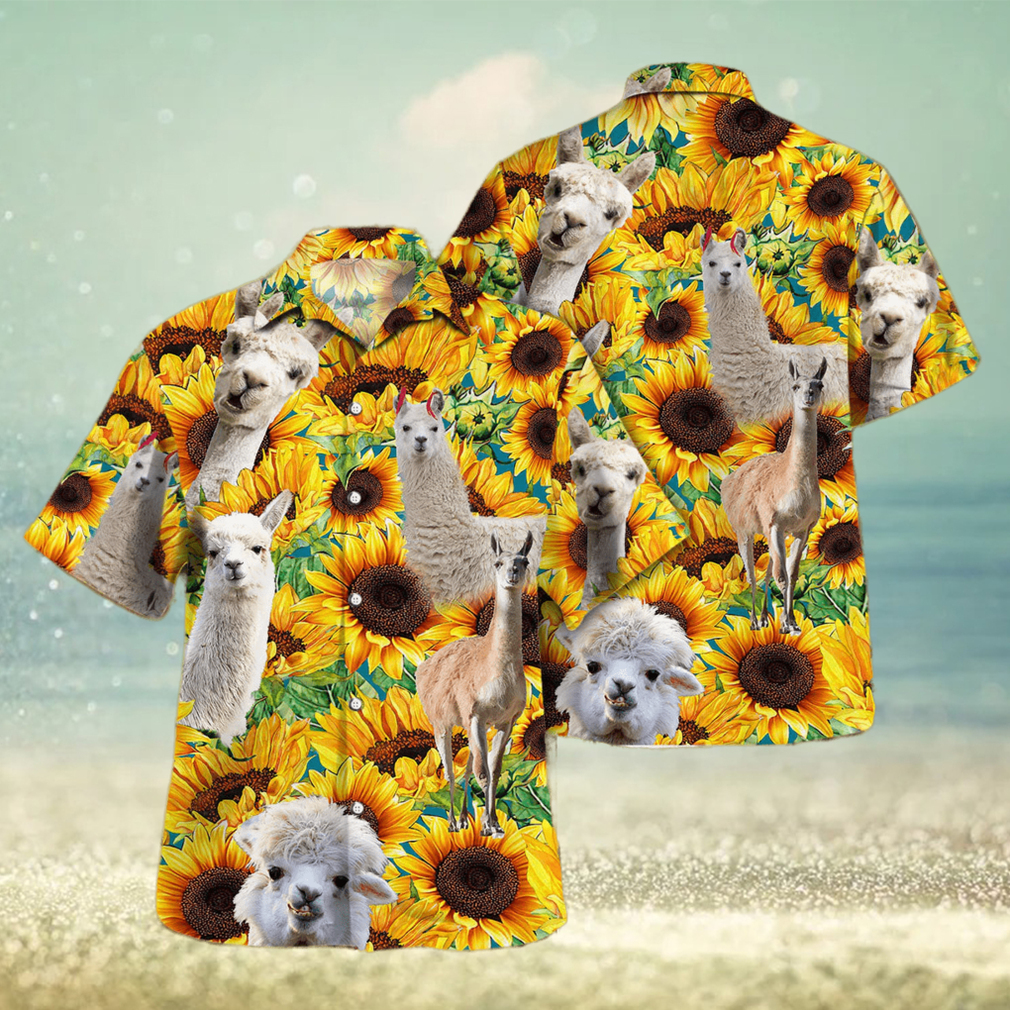 Llama Amidst Sunflowers 3D Hawaiian Shirt Vibrant Printed Design - Limotees