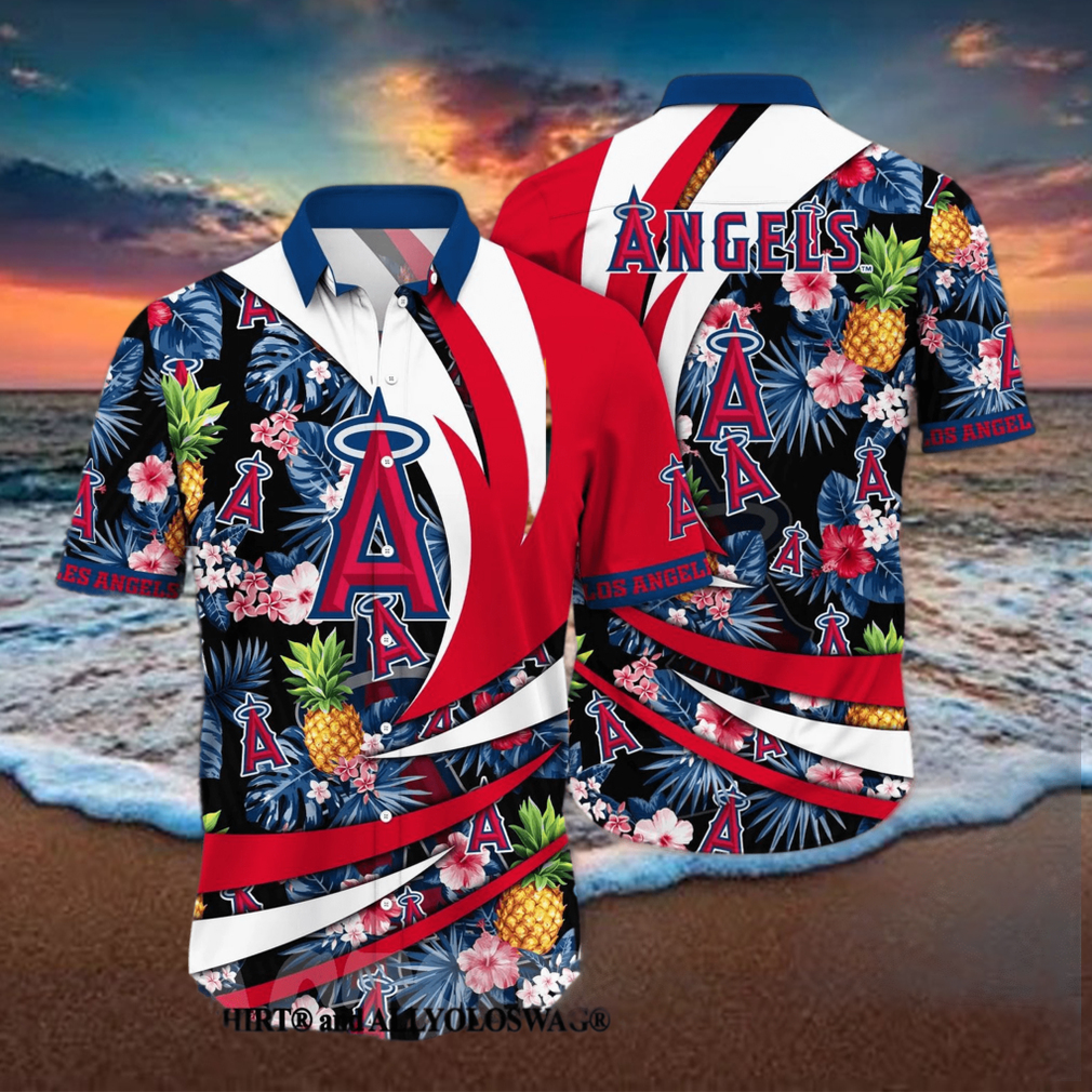 Los Angeles Angels MLB Flower All Over Printed Unisex Hawaiian Shirt - Limotees