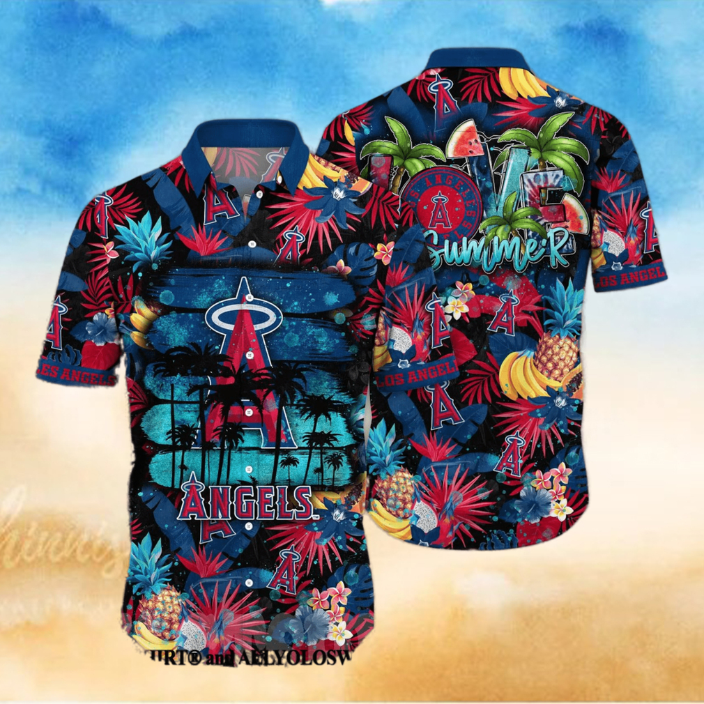 Los Angeles Angels MLB Flower Full Print Classic Hawaiian Shirt - Limotees