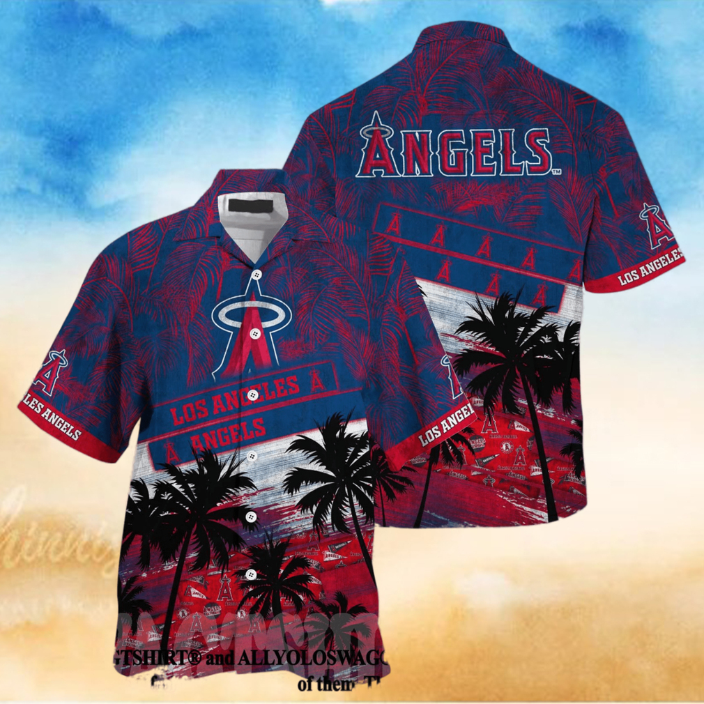 Los Angeles Angels MLB Palm Tree Pattern Full Print Hawaiian Shirt - Limotees