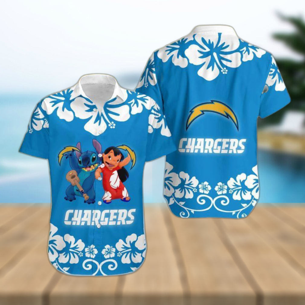 Los Angeles Chargers Lilo And Stitch Hawaiian Shirt Holiday Gift For Christmas - Limotees