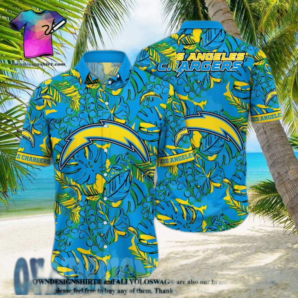 Los Angeles Chargers NFL Floral Full Print 3D Hawaiian Shirt - Limotees