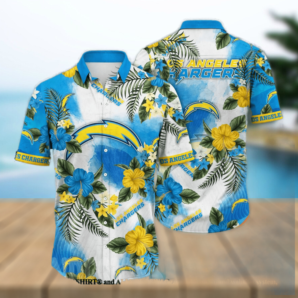 Los Angeles Chargers NFL Floral Full Printed 3D Hawaiian Shirt - Limotees