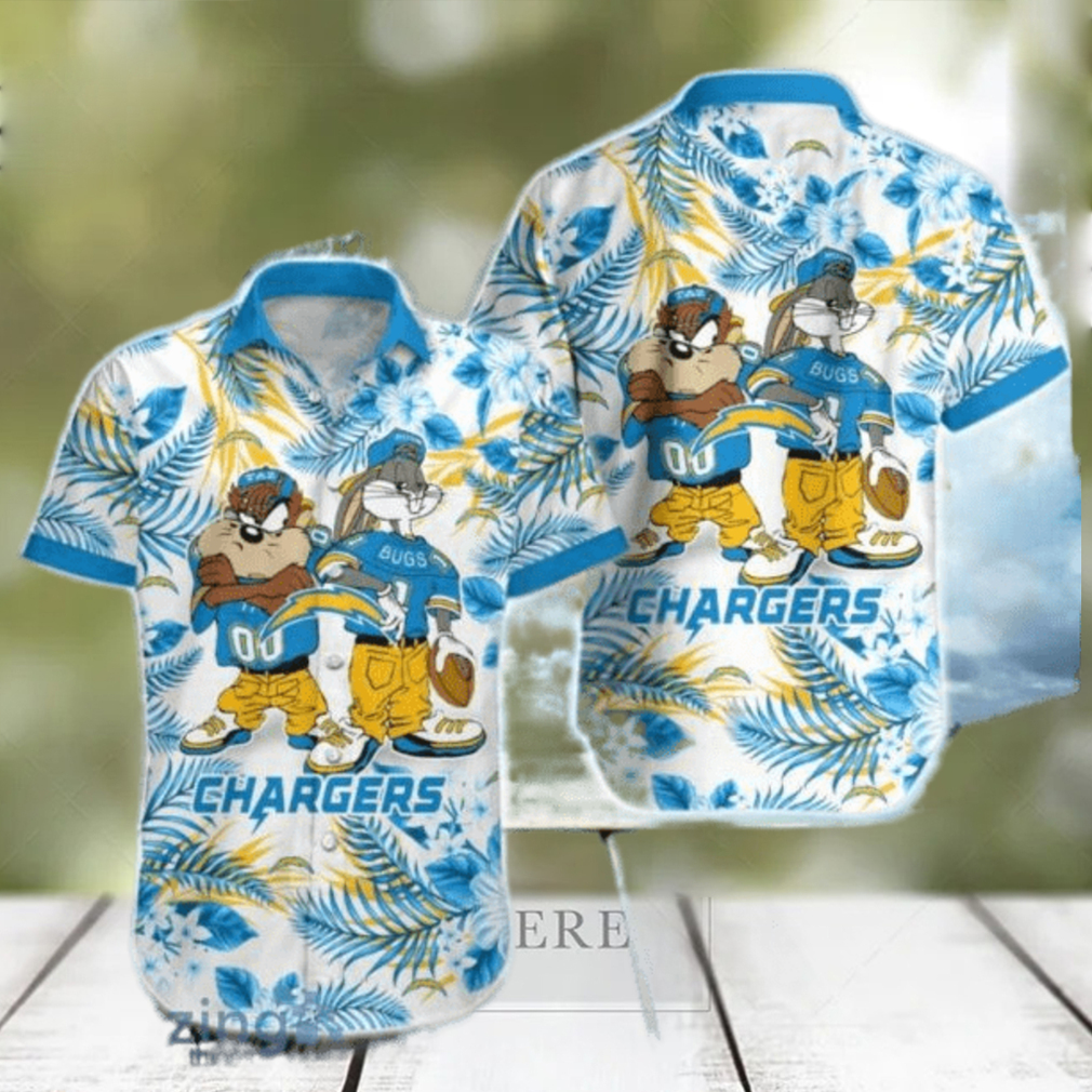 Los Angeles Chargers Taz And bugs NFL Teams Hawaiian Shirt Gift For Men And Women - Limotees