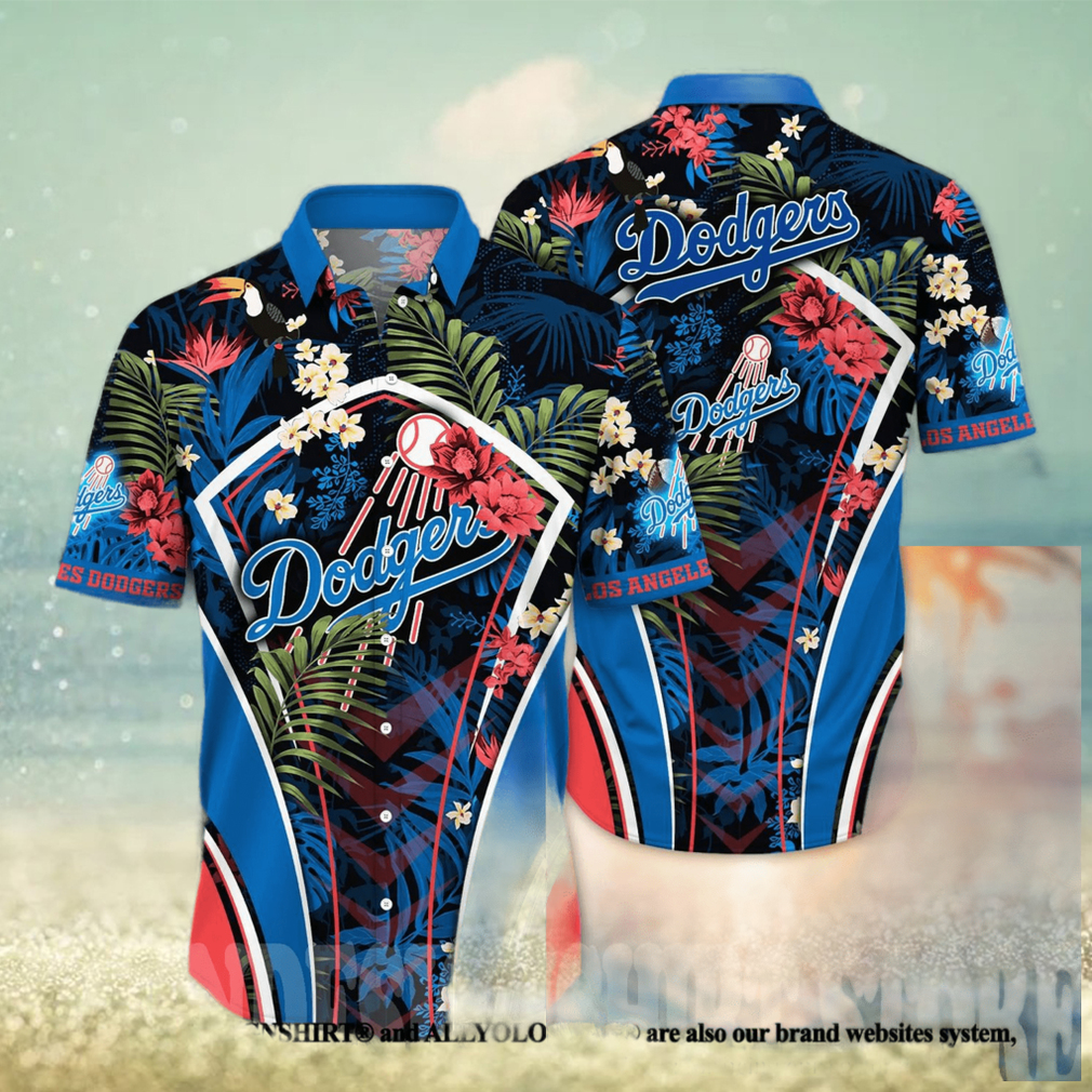 Los Angeles Dodgers MLB Floral Full Printing 3D Hawaiian Shirt - Limotees