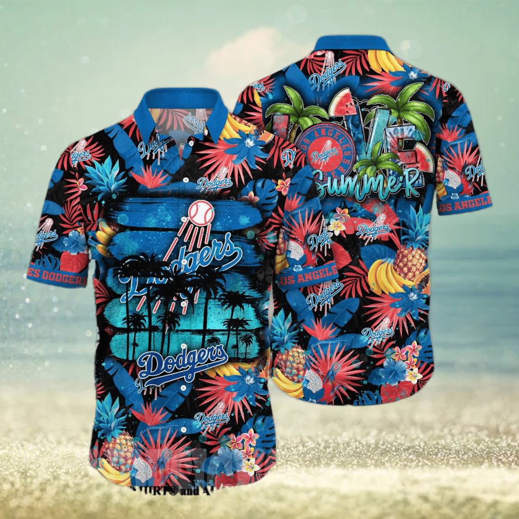 Los Angeles Dodgers MLB Flower Full Printed 3D Hawaiian Shirt - Limotees