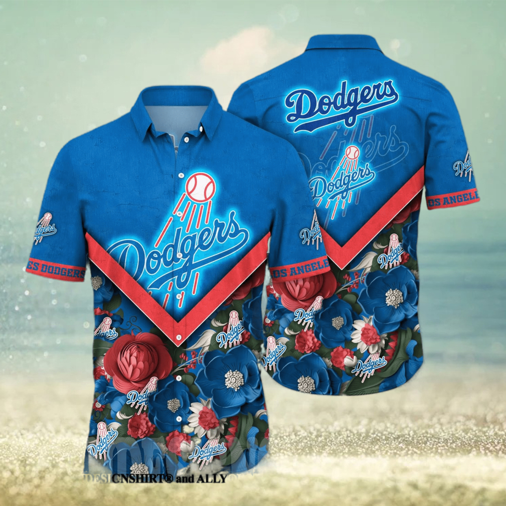 Los Angeles Dodgers MLB Flower Full Printing 3D Hawaiian Shirt - Limotees