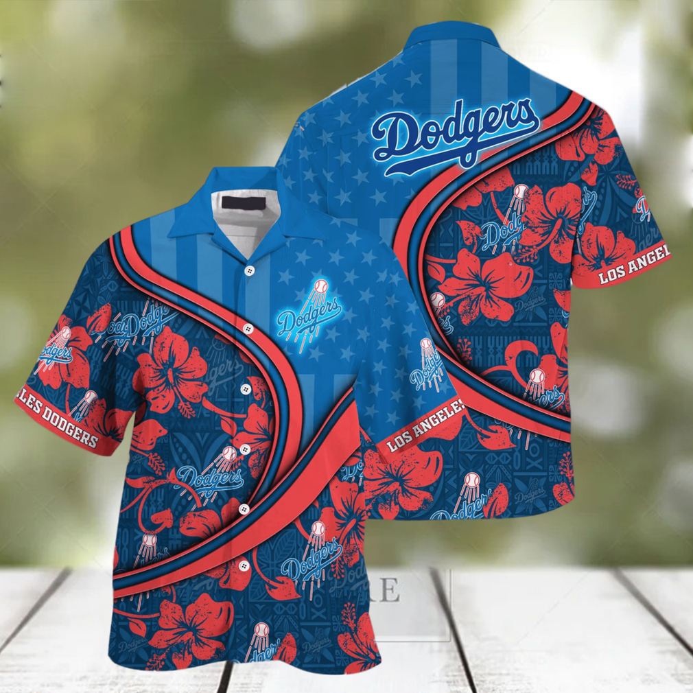 Los Angeles Dodgers MLB Us Flag Hawaiian Shirt Custom Summer Aloha Shirt - Limotees