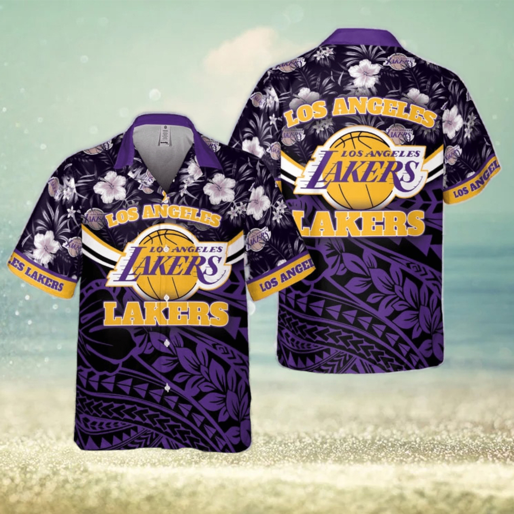 Los Angeles Lakers National National Basketball Association 2023 Polynesian Pattern Hawaiian Shirt - Limotees