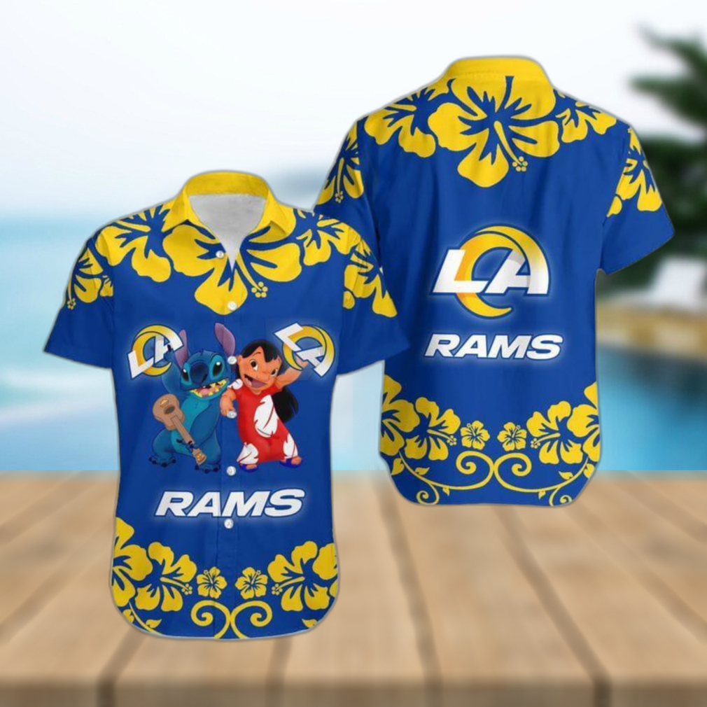 Los Angeles Rams Lilo And Stitch Hawaiian Shirt Holiday Gift For Christmas - Limotees