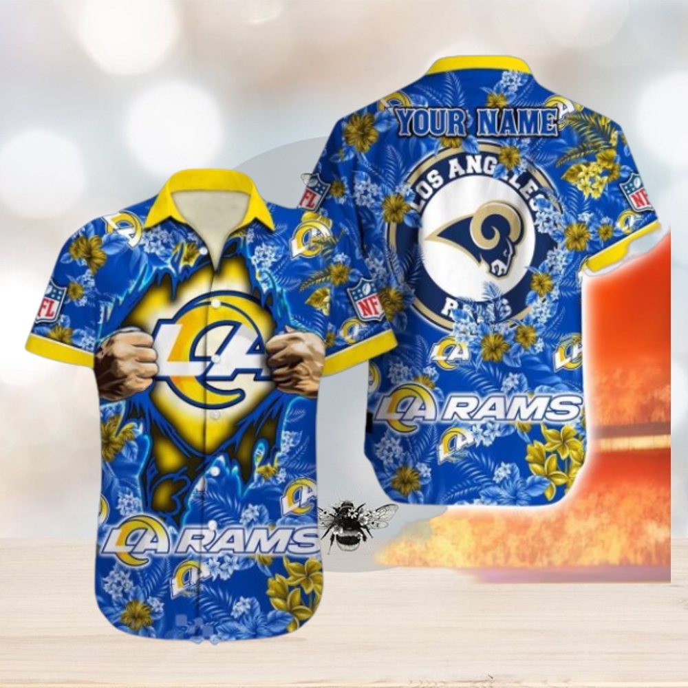 Los Angeles Rams NFL All Over printed 3D Hawaiian Shirt Custom Name - Limotees