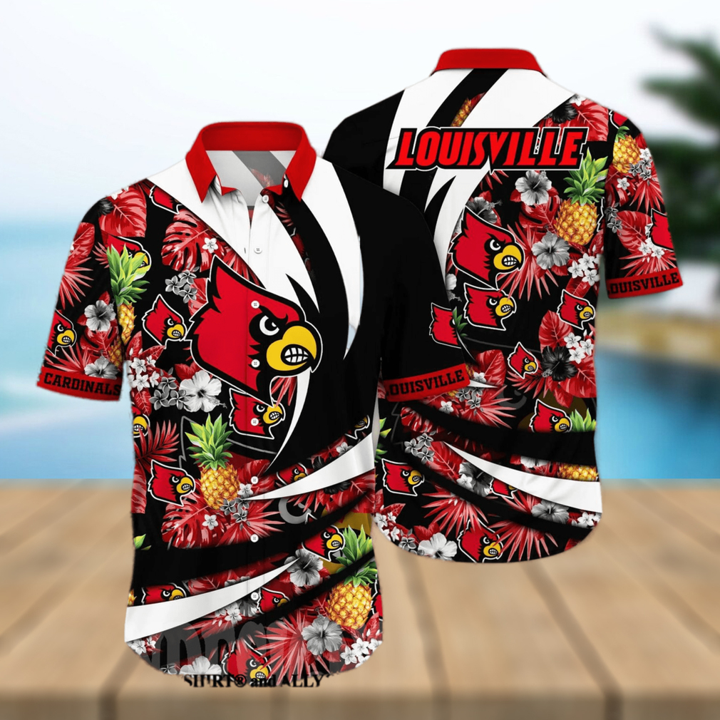 Louisville Cardinals NCAA Floral All Over Print Hawaiian Shirt - Limotees