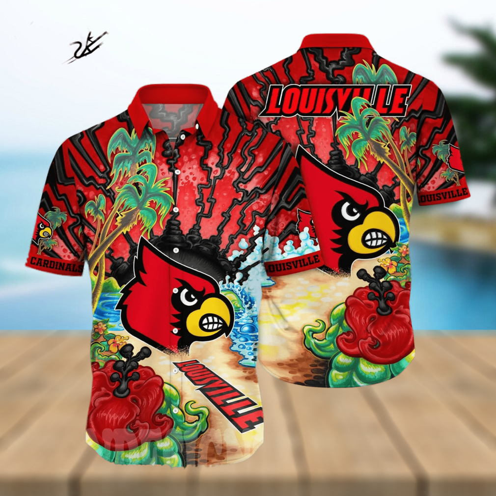 Louisville Cardinals NCAA Floral Full Print 3D Hawaiian Shirt - Limotees