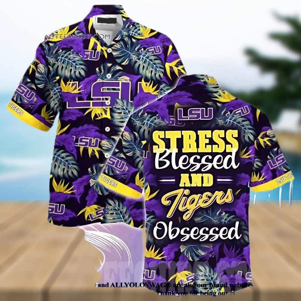 Lsu Tigers Stress Blessed Obsessed Summer Beach Hawaiian Shirt - Limotees