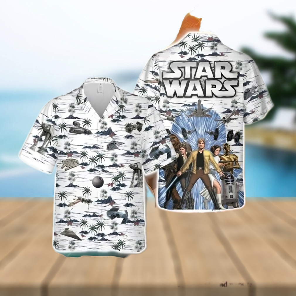 Luke Skywalker Princess Leia Han Solo Chewbacca R2 D2 C 3PO Star Wars All Over Print Hawaiian Shirt - Limotees