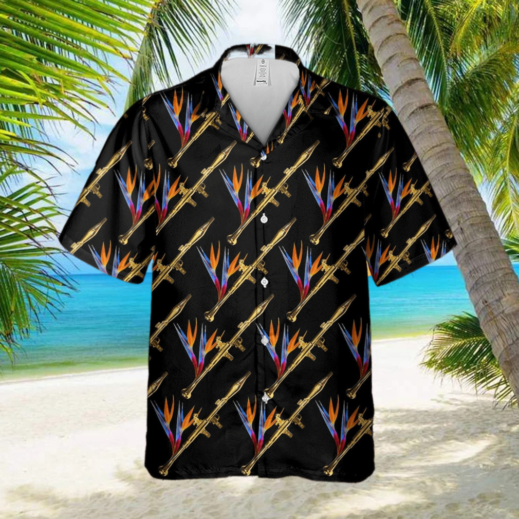 Luxury Golden Shoulder Fired Missile Black Hawaiian Shirt Summer Gift For Men And Women - Limotees