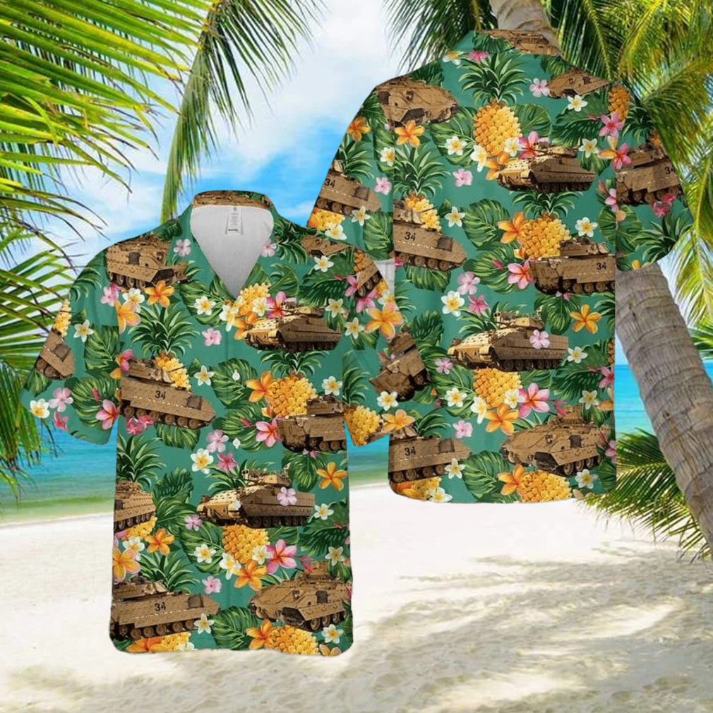 M2 Bradley Tank Us Army Pineapple Tropical Unisex Hawaiian Shirts - Limotees